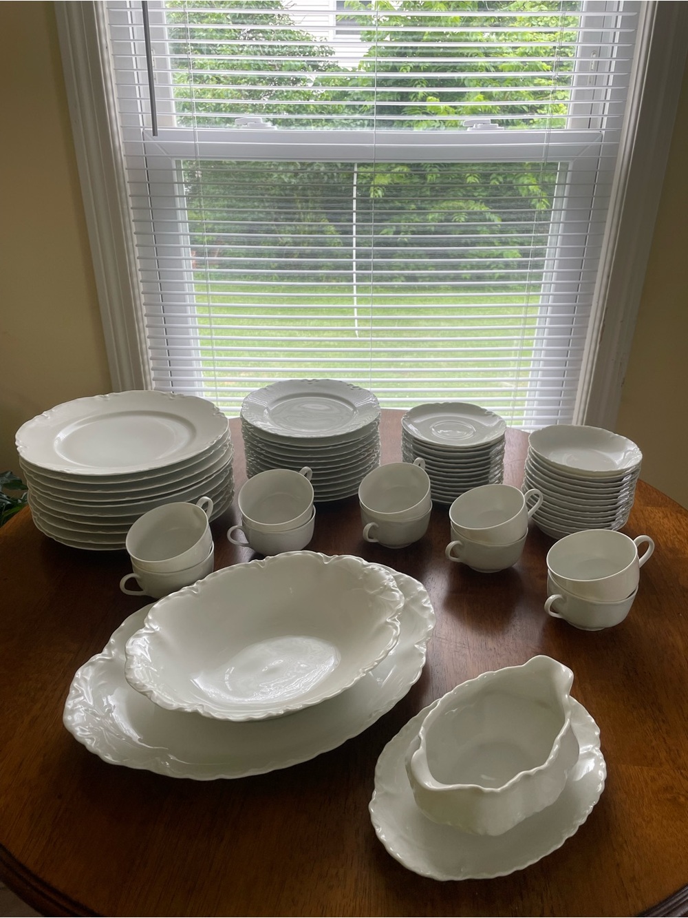 Haviland Limoges porcelain set in the Ranson white pattern
